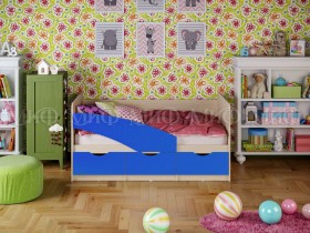 Кровать Бабочки 2,0м (Синий матовый) в Горняке - gornyak.katalogmebeli.com | фото 1