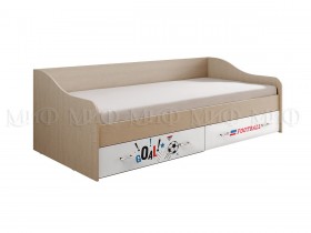 Кровать Boy Вега 0,9 м (Дуб беленый/Белый глянец/фотопечать) в Горняке - gornyak.katalogmebeli.com | фото