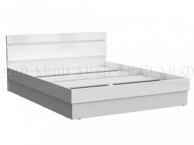 Кровать Челси 1400 (Белый/Белый глянец) в Горняке - gornyak.katalogmebeli.com | фото