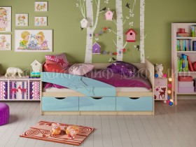 Кровать детская 1,6м Дельфин (Голубой матовый) в Горняке - gornyak.katalogmebeli.com | фото