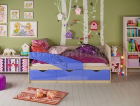 Кровать детская 1,6м Дельфин (Синий металлик) в Горняке - gornyak.katalogmebeli.com | фото