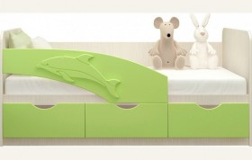 Кровать детская 1,8м Дельфин (Салатовый металлик) в Горняке - gornyak.katalogmebeli.com | фото