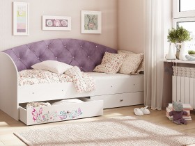 Кровать детская Эльза Белый/Фиолетовый в Горняке - gornyak.katalogmebeli.com | фото