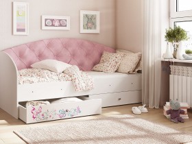 Кровать детская Эльза Белый/Розовый в Горняке - gornyak.katalogmebeli.com | фото