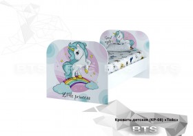 Кровать детская КР-08 Тойс (белый/белый,фотопечать Little Pony) в Горняке - gornyak.katalogmebeli.com | фото 1