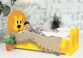 Кровать детская Лева 1.6 Желтый/Оранжевый в Горняке - gornyak.katalogmebeli.com | фото
