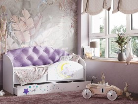 Кровать детская Звездочка Белый/Фиолетовый в Горняке - gornyak.katalogmebeli.com | фото