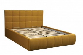 Кровать "Диана" ш. 1400 (Н=1010мм) (жаккард горчица) в Горняке - gornyak.katalogmebeli.com | фото 1