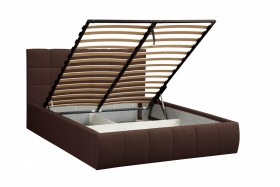 Кровать "Диана" ш. 1600 (Н=1010мм) (жаккард шоколад) в Горняке - gornyak.katalogmebeli.com | фото
