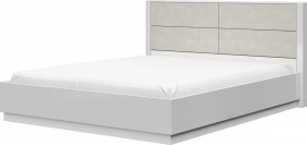 Кровать двойная 1400х2000 Вива (Белый/Белый глянец/Платина) в Горняке - gornyak.katalogmebeli.com | фото