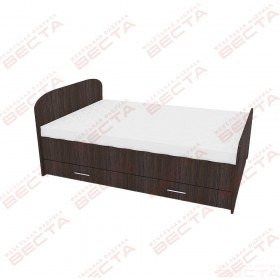 Кровать двухспальная ЛДСП 1400 с ящиками Венге в Горняке - gornyak.katalogmebeli.com | фото