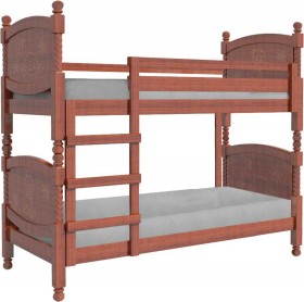 Кровать двухъярусная Валерия из массива сосны 800*1890 Орех в Горняке - gornyak.katalogmebeli.com | фото