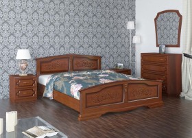 Кровать Елена из массива сосны 1200*2000 Орех в Горняке - gornyak.katalogmebeli.com | фото