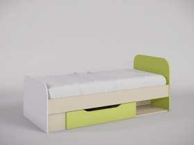 Кровать Эппл 1650х750 (Зеленый/Белый/корпус Клен) в Горняке - gornyak.katalogmebeli.com | фото