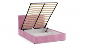 Кровать Гамма ш. 1400 (с основанием для хранения) (велюр тенерифе розовый) в Горняке - gornyak.katalogmebeli.com | фото 3