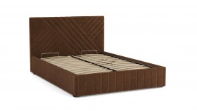 Кровать Гамма ш. 1400 (с основанием для хранения) (велюр тенерифе шоколад) в Горняке - gornyak.katalogmebeli.com | фото 3