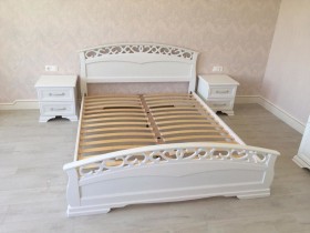 Кровать Грация-1 из массива сосны 1600*2000 Белый античный в Горняке - gornyak.katalogmebeli.com | фото 9