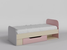 Кровать Грэйси 1650х750 (Розовый/Серый/корпус Клен) в Горняке - gornyak.katalogmebeli.com | фото