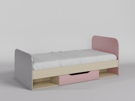 Кровать Грэйси 1950х950 (Розовый/Серый/корпус Клен) в Горняке - gornyak.katalogmebeli.com | фото