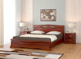 Кровать Карина-7 из массива сосны 1400*2000 Орех в Горняке - gornyak.katalogmebeli.com | фото 1