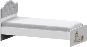 Кровать Каспер с мягкой спинкой и фотопечатью (800х1900) Белый в Горняке - gornyak.katalogmebeli.com | фото