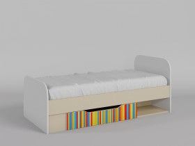 Кровать Клаксон без машинок 1650х750 (Белый/корпус Клен) в Горняке - gornyak.katalogmebeli.com | фото
