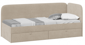 Кровать «Молли» с мягкой обивкой (900) тип 1 (Микровелюр Scandi Cream 03) в Горняке - gornyak.katalogmebeli.com | фото