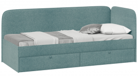 Кровать «Молли» с мягкой обивкой (900) тип 1 (Микровелюр Scandi Indigo 11) в Горняке - gornyak.katalogmebeli.com | фото
