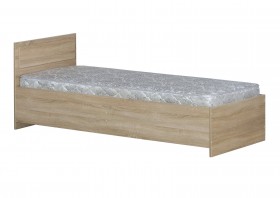 Кровать одинарная 800-2 без матраса (прямые спинки) Дуб Сонома в Горняке - gornyak.katalogmebeli.com | фото