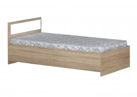 Кровать одинарная 900-2 без матраса (прямые спинки) Дуб Сонома в Горняке - gornyak.katalogmebeli.com | фото