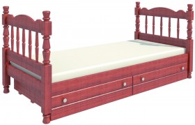 Кровать одинарная Аленка из массива сосны 800*1890 Орех в Горняке - gornyak.katalogmebeli.com | фото 2