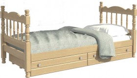 Кровать одинарная Аленка из массива сосны 800*1890 Сосна в Горняке - gornyak.katalogmebeli.com | фото