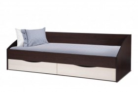 Кровать одинарная "Фея - 3" (симметричная) New (венге / вудлайн кремовый / ДВПО: белый) в Горняке - gornyak.katalogmebeli.com | фото