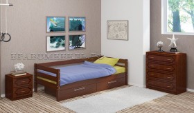 Кровать одинарная ГЛОРИЯ из массива сосны  900*2000 (Орех) в Горняке - gornyak.katalogmebeli.com | фото