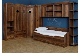 Кровать с 2-мя ящиками «Навигатор» (Дуб Каньон) в Горняке - gornyak.katalogmebeli.com | фото 10