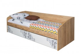 Кровать с 2 ящиками «Оксфорд» (Ривьера/Белый с рисунком) в Горняке - gornyak.katalogmebeli.com | фото 3
