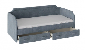 Кровать с мягкой обивкой и ящиками «Кантри» Тип 1 (900) (Замша синяя) в Горняке - gornyak.katalogmebeli.com | фото 2