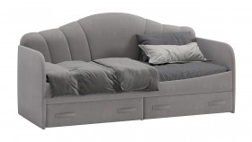 Кровать с мягкой спинкой и ящиками «Сабрина» 900 Светло-серый в Горняке - gornyak.katalogmebeli.com | фото