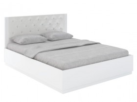 Кровать с ПМ М25 Спальня Тиффани (белый текстурный) в Горняке - gornyak.katalogmebeli.com | фото 1