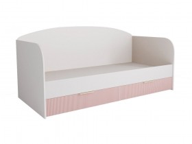 Кровать с ящиками ДКД 2000.1 Лавис (Белый софт/Роза/корпус Белый) в Горняке - gornyak.katalogmebeli.com | фото