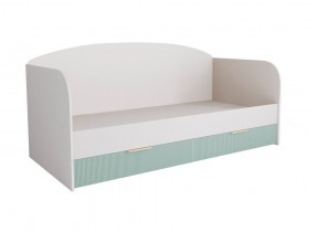 Кровать с ящиками ДКД 2000.1 Лавис (Белый софт/Зеленый софт/корпус Белый) в Горняке - gornyak.katalogmebeli.com | фото