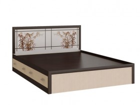 Кровать с ящиками 1,6м Мальта (Дуб венге/Дуб беленый) в Горняке - gornyak.katalogmebeli.com | фото