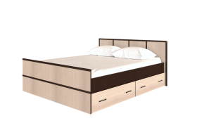Кровать Сакура с настилом и ящиками 1,6 (Венге/Лоредо) в Горняке - gornyak.katalogmebeli.com | фото