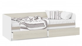 Кровать «Сканди» с 2 ящиками Дуб Гарден/Белый/Глиняный серый в Горняке - gornyak.katalogmebeli.com | фото 2