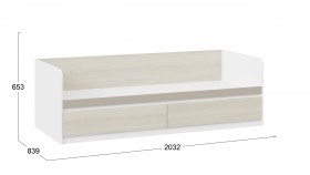 Кровать «Сканди» с 2 ящиками Дуб Гарден/Белый/Глиняный серый в Горняке - gornyak.katalogmebeli.com | фото 3