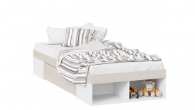 Кровать «Сканди» с ящиком Дуб Гарден/Белый в Горняке - gornyak.katalogmebeli.com | фото