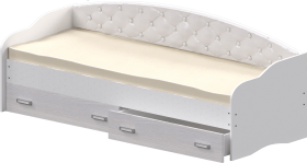 Кровать Софа-7 с мягкой спинкой (800х1900) Белый в Горняке - gornyak.katalogmebeli.com | фото