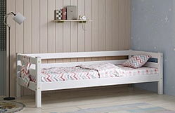Кровать Соня Вариант 2 с задней защитой Белый полупрозрачный в Горняке - gornyak.katalogmebeli.com | фото