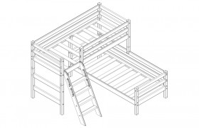 Кровать Соня вариант 8 угловая с наклонной лестницей Белый полупрозрачный в Горняке - gornyak.katalogmebeli.com | фото 3