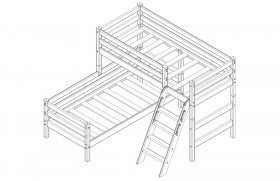 Кровать Соня вариант 8 угловая с наклонной лестницей Белый полупрозрачный в Горняке - gornyak.katalogmebeli.com | фото 4